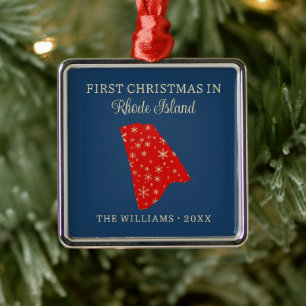 Erstes Familienweihnachten im US-Bundesstaat Rhode Ornament Aus Metall