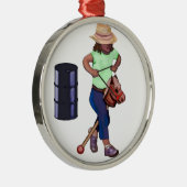 Erstes Fass-Rennen Silbernes Ornament (Rechts)