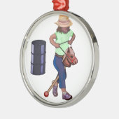 Erstes Fass-Rennen Silbernes Ornament (Links)