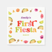 Erstes Fiesta Taco 1. Geburtstag Party Serviette (Vorderseite)
