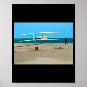 Erstes Flug Wright Brothers Flugzeug T-Shirt Poster