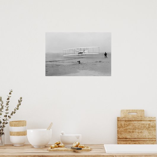 Erstes Flugplakat 24"x16" Poster (Küche)