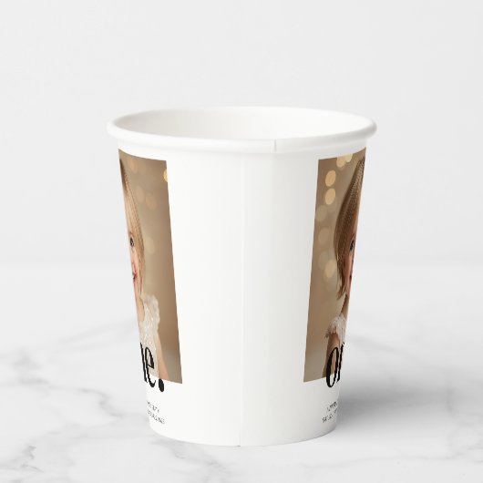 erstes Foto-Acrylic-Zeichen am Bithday in Schwarzw Pappbecher (Rechts)