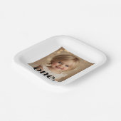 erstes Foto-Acrylic-Zeichen am Bithday in Schwarzw Pappteller (Gewinkelt)