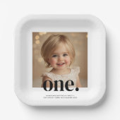 erstes Foto-Acrylic-Zeichen am Bithday in Schwarzw Pappteller (Vorderseite)