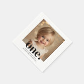 erstes Foto-Acrylic-Zeichen am Bithday in Schwarzw Serviette (Ecke)