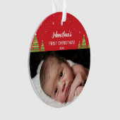 Erstes Foto des Babys Weihnachts Ornament (Vorderseite)