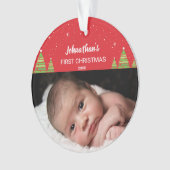 Erstes Foto des Babys Weihnachts Ornament (Vorderseite)