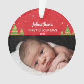 Erstes Foto des Babys Weihnachts Ornament (Vorderseite)