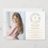 Erstes Foto des Heiligen Kommunion Greenerity Gold Einladung (Vorderseite)