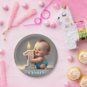 " ERSTES GEBURTSTAG BABY BOY " PAPPTELLER (Party)