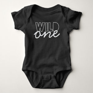 Erstes Geburtstags-Body 'Wild One' in Navy Baby Strampler
