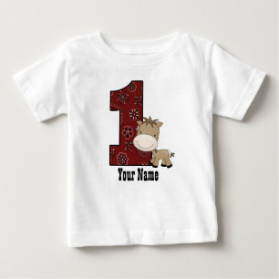 Erstes Geburtstags-Cowboy-Pferd Baby T-shirt