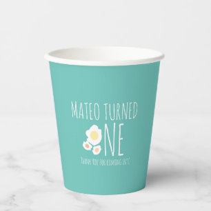 Erstes Geburtstags-Dankeschön für Spiegelei Pappbecher