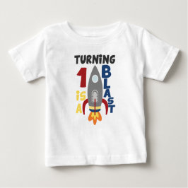 Erstes Geburtstags-Rocket-Shirt, 1 drehend ist Baby T-shirt