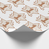 Erstes Geburtstags-Rosa und Goldstern Geschenkpapier (Ecke)