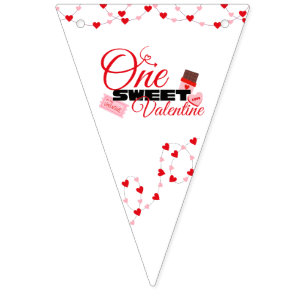 Erstes Geburtstags-Valentinstag-Banner Wimpelkette