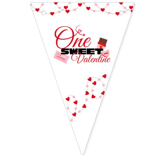 Erstes Geburtstags-Valentinstag-Banner Wimpelkette (Erste Fahne)