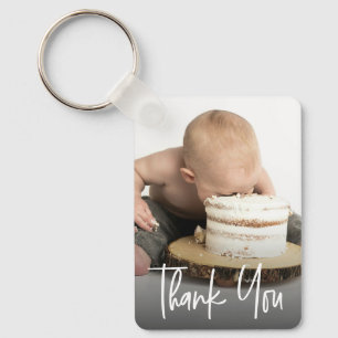 Erstes Geburtstagsfoto Danke Personalisierte Party Schlüsselanhänger