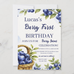 Erstes Geburtstagsjunge Berry 1. Geburtstag Einladung