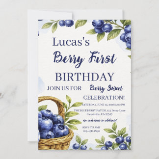 Erstes Geburtstagsjunge Berry 1. Geburtstag Einladung