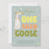 Erstes Geburtstagskind, ein Albernes Gänse Einladung (Vorderseite)