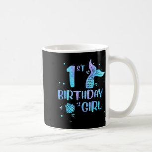 Erstes Geburtstagsmädchen Meerjungfrau 1. Kleinkin Kaffeetasse