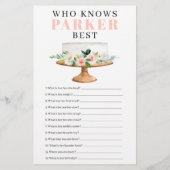 Erstes Geburtstagsspiel Moderne rosa Blumenmädchen (Rückseite)