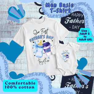 Erstes gemeinsames Vatertags-Outfit / Blau T-Shirt
