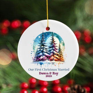 Erstes gemeinsames Weihnachten verheiratet, person Keramik Ornament