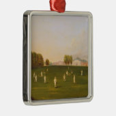 Erstes großartiges Match des Krickets spielte Ornament Aus Metall (Rechts)