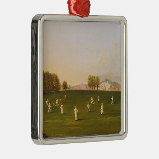 Erstes großartiges Match des Krickets spielte Ornament Aus Metall (Rechts)