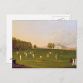 Erstes großartiges Match des Krickets spielte Postkarte (Vorne/Hinten)