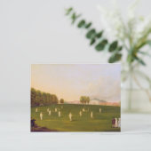 Erstes großartiges Match des Krickets spielte Postkarte (Stehend Vorderseite)