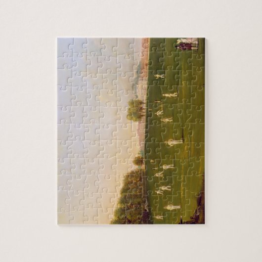 Erstes großartiges Match des Krickets spielte Puzzle (Vertikal)