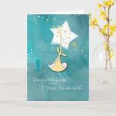 Erstes Großkind, Glückwunsch, Baby in Stars Karte (Gelbe Blume)