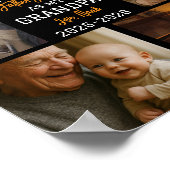 Erstes Großvater-Tag-Foto-Collage Poster (Ecke)