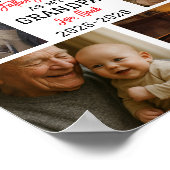 Erstes Großvater-Tag-Foto-Collage Poster (Ecke)