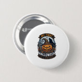 Erstes Halloween als Bruder Kürbis Wolf Mond_1 Button (Vorne & Hinten)
