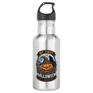 Erstes Halloween als Bruder Kürbis Wolf Mond_1 Edelstahlflasche