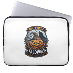 Erstes Halloween als Bruder Kürbis Wolf Mond_1 Laptopschutzhülle