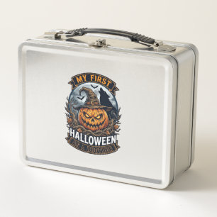 Erstes Halloween als Bruder Kürbis Wolf Mond_1 Metall Brotdose