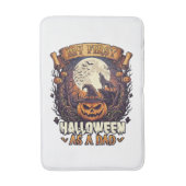 Erstes Halloween als Dad Kürbis Wolf Mond_1 Badematte (Vorderseite Vertikal)