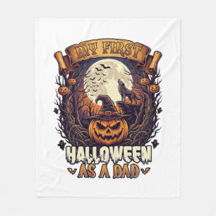 Erstes Halloween als Dad Kürbis Wolf Mond_1 Fleecedecke