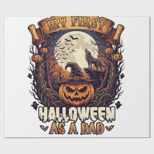 Erstes Halloween als Dad Kürbis Wolf Mond_1 Geschenkpapier