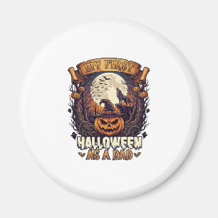 Erstes Halloween als Dad Kürbis Wolf Mond_1 Magnet