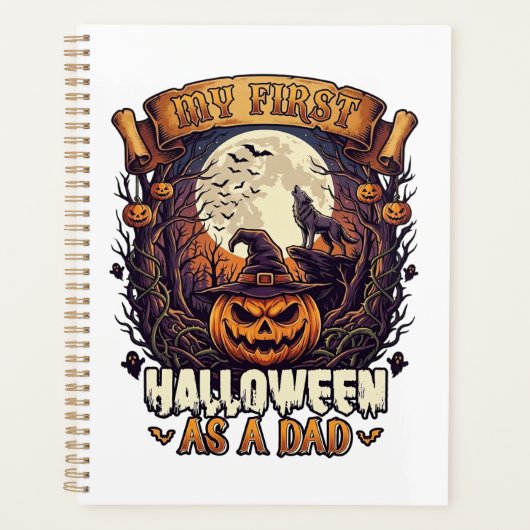 Erstes Halloween als Dad Kürbis Wolf Mond_1 Planer (Vorderseite)