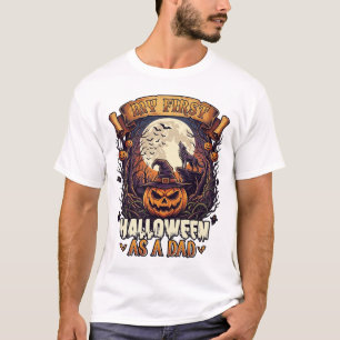 Erstes Halloween als Dad Kürbis Wolf Mond_1 T-Shirt