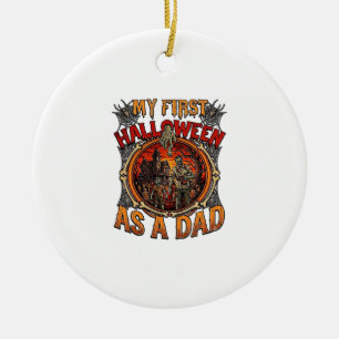 Erstes Halloween als Dad Zombie Spukhaus Friedhof Keramik Ornament