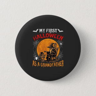 Erstes Halloween als Großvater Zauberer Fledermaus Button